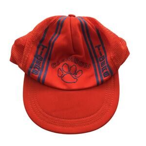 Clemson University Tigers Cap Snapback Trucker Hat Vintage 1980s Striped PAW USA